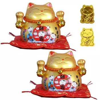 Felimoa Lucky Cat Piggy Coarse Фигурка Удачи Деньги Удачи Вход 2 Металлические Наклейки В Комплекте 2