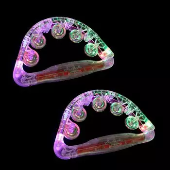 Felimoa Luminous Tambourine Set of 2 LED Event Goods for Parties and Karaoke