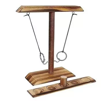 Felimoa Ring Toss Game Настольная игра Деревянная простая в сборке игра Ring Toss Ring Shot коричневый