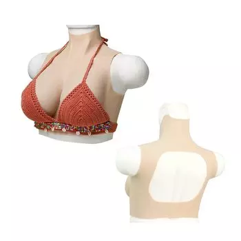 Felimoa Силиконовый бюст для трансвеститов, искусственная грудь, накладная грудь, без спинки, с высоким воротом, легкий, чашка B