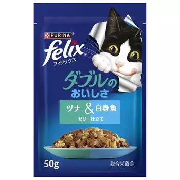 Felix Pouch Double Delicious Тунец Белая Рыба 50 г x 12 пакетиков &
