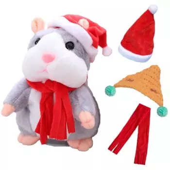 Felizchi Имитация мягкой игрушки Попугай Возвращение Имитация говорящего хомяка 15 см (Серый) серый