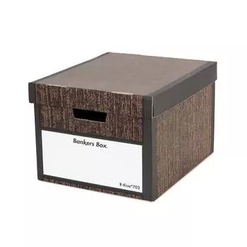 Fellows Bankers Box 703S Wood Set of Storage M Lid Type 1006601 Grain, 3, Box, Size,