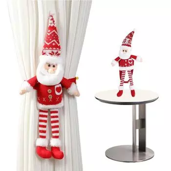 Felt Christmas curtain ribbon with Santa Claus, reindeer and snowman, red and white holiday home decor, window ribbon, Christmas ornaments Christmas Elderly