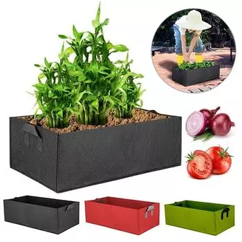 Felt Grow Bag Rectangle Planting Nursery Pot Outdoor Garden Flower Planting Bag with Handle Garden Vegetable Planting Container 40X30X20cm