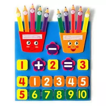 Felt Learning Board Children Toys Educational DIY Toy Addition Subtraction Finger Arithmetic Teaching Enlightenment Board