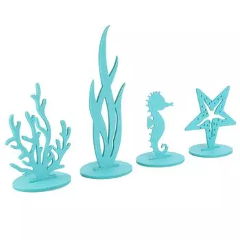 Felt Ornaments Decor Creative Adorable Craft Coral Home Car Decoration Fish Tank Fashion Adornment Office Desktop синий