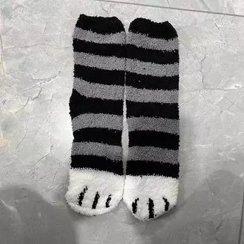 Female Autumn and Winter Lovely Cat PAWS Thickened Warm Floor Sleeping Socks 1 pair