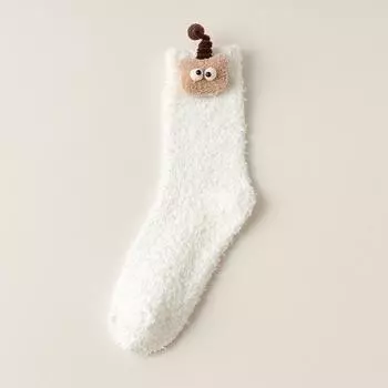 Female Autumn and Winter Model Adds Thick Add Velvet To Keep Warm Sleeping Floor In Tube Socks 1 pair