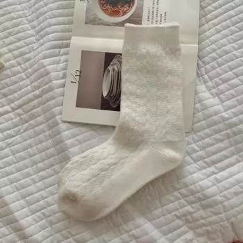 Female Autumn and Winter Plus Velvet and Thick Warm Wool In The Tube Pile Pile Socks 1 pair