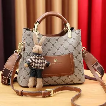 Женская сумка с маленьким кулоном в виде кролика, ромбовидное украшение, ретро-тренд, разнообразие