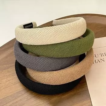 Female Bezel Padded Headband For Women Solid Thick Hair Hoop Velvet Hairband Sponge Hair Band Girls Hair Accessories as the picture