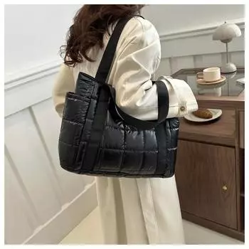 Женская хлопковая сумка осень-зима, новая клетчатая вышитая сумка на плечо, большая вместительная хлопковая сумка, модная трендовая сумка подмышкой