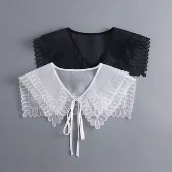 Female Detachable Doll Collar Lace Fake Collar Dress Decorative Shoulder Decoration Shirt Collar чёрный