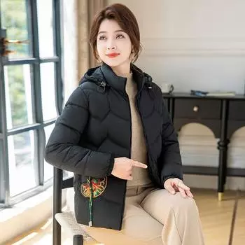 Female Embroidery Parkas Jacket Winter Ladies Large Size 5XL Cotton Padded Coat Korean Mom s Outfit Down Cotton Outwear 200
