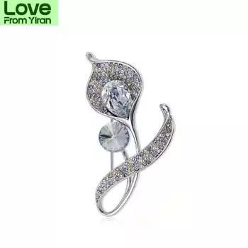 Женский цветок изысканная брошь высокий роскошный темперамент костюм модный секс булавка ювелирные изделия синий