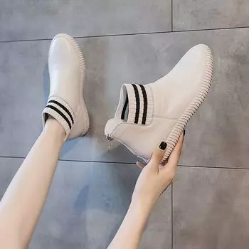 Женская обувь Ботильоны Off White Женская обувь Высокие ботинки на платформе по акции Повседневная рутина Лето 2024 Осень Роскошь A 35