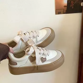 Female Footwear Daily Routine Casual Kawaii Women s Shoes Lace Up Cute Low Korean Fashion 2024 Original Luxury New Autumn Urban 35