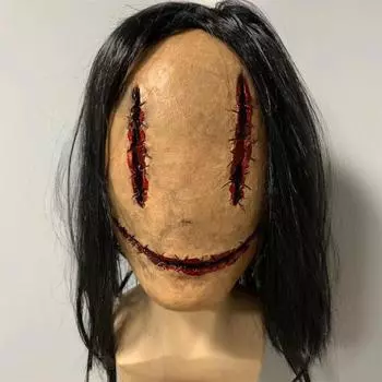 Female Horror Crack Ghost And Zombie Latex Headgear For Halloween Christmas And Long Hair