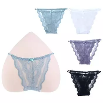 Female Sexy Embroidered G-String Intimates Lace Panties Mini Bow Underpants Thong for Women L