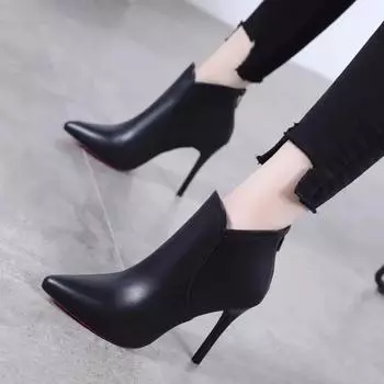 Female Short Shoes Comfortable Large Size Warm Pointed Toe Women s Ankle Boots On Promotion Winter 2024 Pu Spring Offer Booties 34