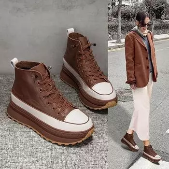 Female Short Shoes Round Toe Women s Ankle Boots Heeled Very High Heels With Laces Booties Lace-up Fashion 2024 Trend Spring Hot 35