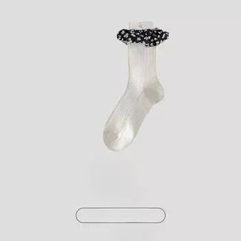 Female Spring and Autumn Thin New Fashion Trend All Lace In The Tube Cotton Socks 1 pair