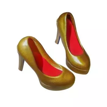Female Women 1/6 High Heel Shoes Simulation Doll Shoes Doll Stiletto Shoes Doll Accessories Gold