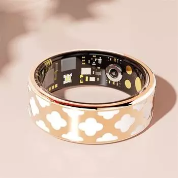 Female Women s Smart Ring Smart Ring Enamel Color Craft Heart Rate Step Sleep Sports Remote Control Photo Plaid Enamel 10# Size