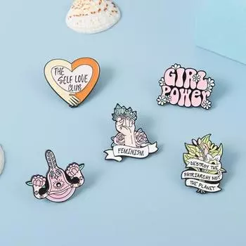 Феминистская брошь, прекрасный дизайн, легко носить, хороший блеск, изысканные украшения, аксессуары для костюмов, женская сила D