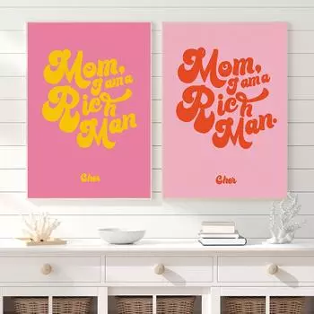 Феминистская мама, я богатый человек, цитата, настенные художественные постеры, холст, картина, принты, подарок для девочек, современные фотографии, домашний декор для гостиной 21x30cm No Framed