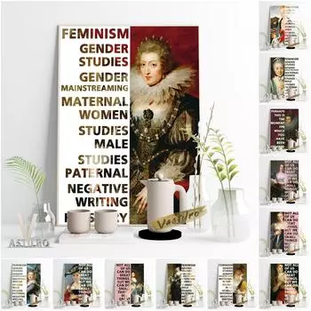 Феминистские цитаты Макет Ретро Арт Плакаты Женский Портрет Искусство Украшения Дома 21cm30cm NoFrame