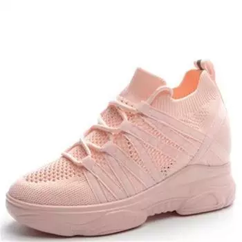 Femme for Women Vulcanize Shoes Дышащие легкие кроссовки с воздушной сеткой Женские туфли на платформе Повседневная спортивная обувь Zapatillas De Mujer 34 розовый