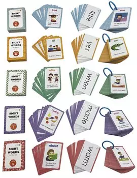 Femtos 220 Флэш-карты Зрение Слова Зрение Слова Английские слова Английские Флэш-карты Малыш Дошкольное Начальная школа Монтессори Раннее детство