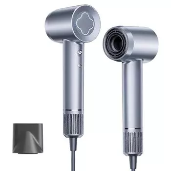 Фен Aoresac 1600 Вт, фен с отрицательными ионами, бесщеточный двигатель 110000 об/мин, A EU Plug серый