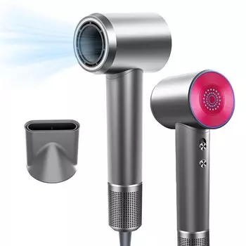 Фен Большой объем воздуха Фен для волос с отрицательными ионами YOUMAY Фен для волос 200 миллионов отрицательных ионов высокой концентрации 1300 Вт Большой объем воздуха Быстрая сушка 8