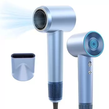 Фен Большой объем воздуха Фен для волос с отрицательными ионами YOUMAY Фен для волос 200 миллионов отрицательных ионов высокой концентрации 1300 Вт Большой объем воздуха Быстрая сушка 8