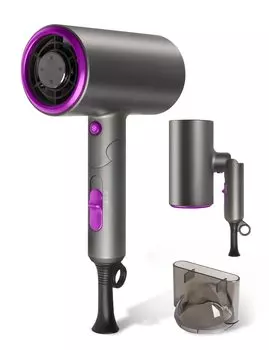 Фен для волос Новейший концентрированный отрицательный 1300 Вт Большой воздушный поток Быстрая сушка волос 3 уровня объема воздуха Постоянная энергия Быстрая сушка волос Холодная и горячая В комплекте