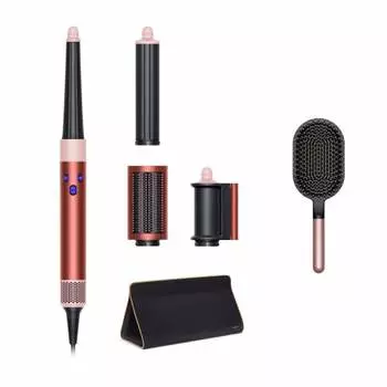 Фен Dyson Dyson Airwrap id? Мультистайлер и фен с сумкой для хранения Утюжок для завивки волос Большой объем воздуха (HS08 СБП Г) Клубничный/бронзово-розовый [Ограничение