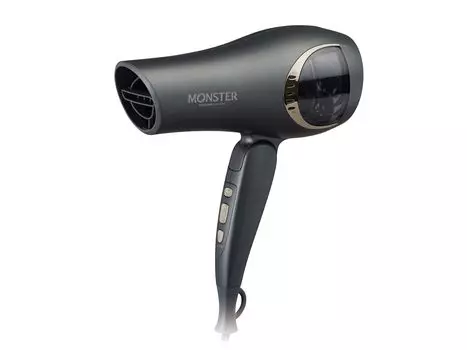 Фен Koizumi, двухвентиляторный, Monster, большой объем воздуха, быстрая сушка, автоматическое переключение режимов «горячий/холодный», отрицательные ионы, серый KHD-W815H