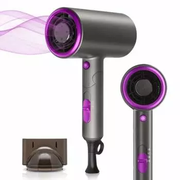 фен [ограниченный выпуск в 2023 году] фен с большим объемом воздуха 300 Вт, отрицательные ионы, быстрая сушка, переключение между холодным и горячим воздухом, постоянная температура 57 градусов