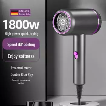 Фен с мощным синим светом: 25 лет новизны, быстроты и надежности для использования дома, в гостинице или салоне красоты серебряный