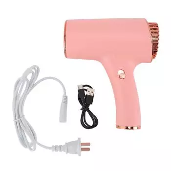 Фен с отрицательными ионами ABS, тихий портативный фен для волос с горячим и холодным ветром для дома, путешествий, общежития розовый