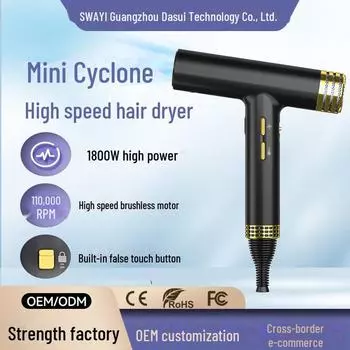 Фен с отрицательными ионами и бесщеточным двигателем для дома и общежития - постоянная температура и высокая скорость European standard 220V серебряный серый