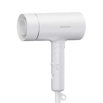 Фен SALONIA Glossy Care с большим объемом воздуха, быстрая сушка, легкий фен, белый цвет