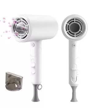 Фен улучшенный большой воздушный быстрый ультра складной портативный Hair Negative 3 уровня воздуха поставляется с защитой от перегрева для дома PSE сертифицирован [2024]