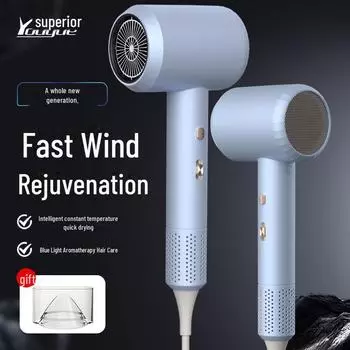 Фен высокой мощности с синим светом для салонов и общежитий, режимы горячего/холодного воздуха L6, 1800W, standard version розовый