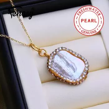FENASY барочный жемчуг кулон ювелирные изделия большой натуральный пресноводный жемчуг ожерелье для женщин ожерелье подвески