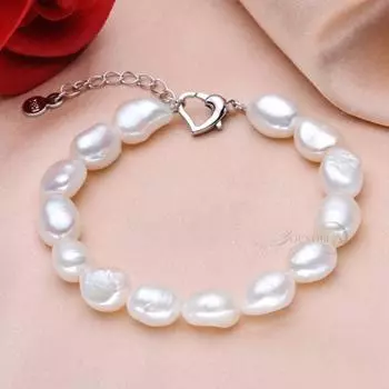 FENASY браслет из натурального пресноводного жемчуга для женщин, ювелирные изделия из жемчуга, модный браслет с геометрическим жемчугом белый