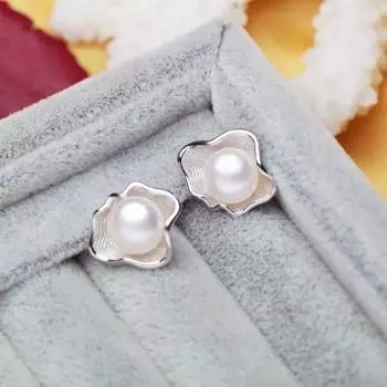 FENASY дизайн ракушки 8-9 мм натуральный пресноводный жемчуг серьги модные геометрические серьги-гвоздики подарок белый